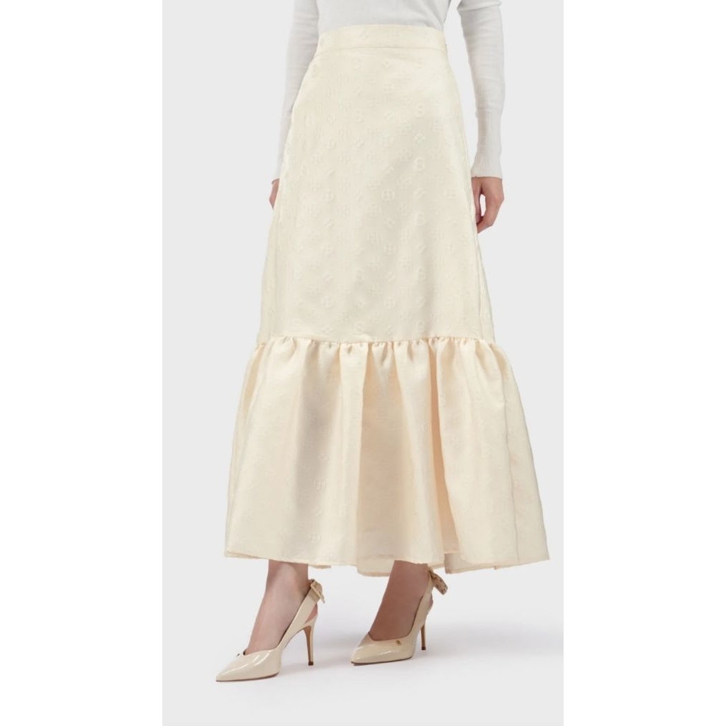 skirt/rok cassey monogram buttonscarves ivory L