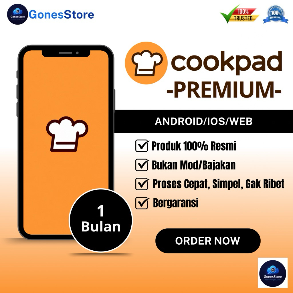 Cookpad Premium 1 Bulan - Jutaan Resep Masakan Rumahan