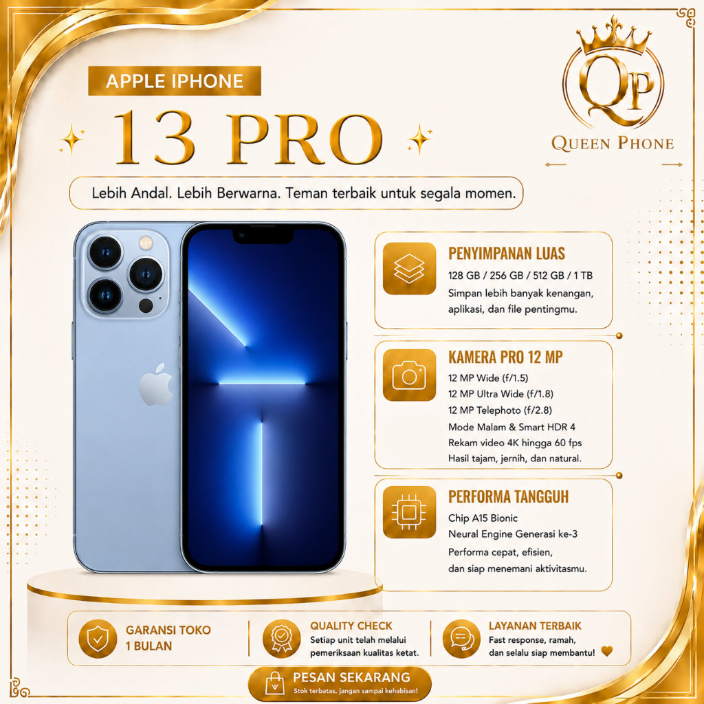 IP 13 PRO 128GB/256GB SECOND LIKE NEW FULLSET NO MINUS