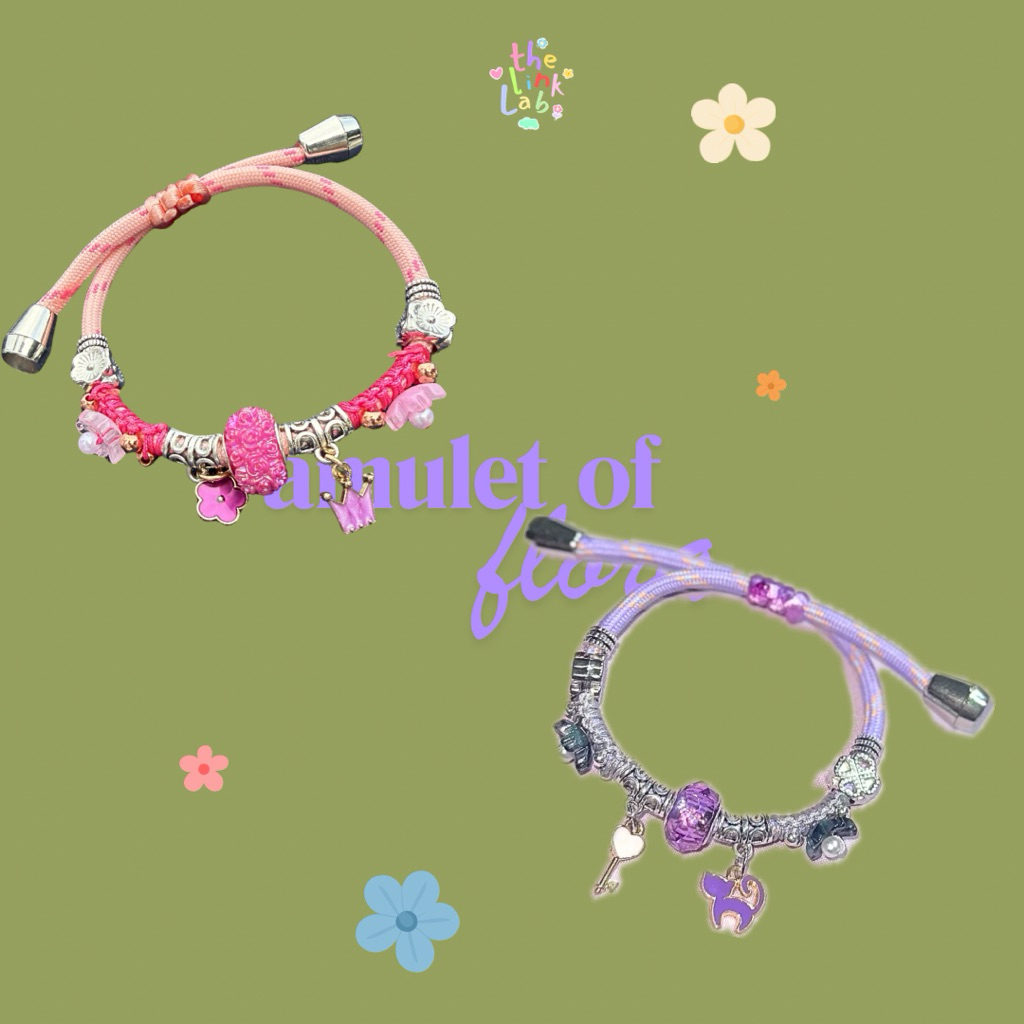 thelinklab - Amulet of Flora Bracelet | Gelang Paracord Handmade Aesthetic Charm Bunga & Kristal | K