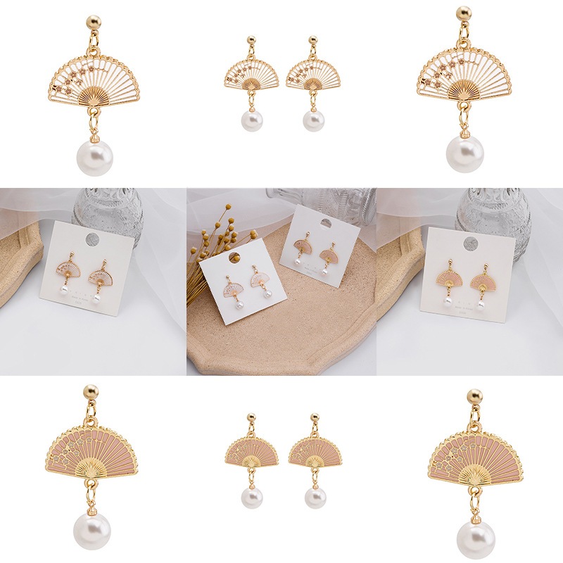 CHACHA Anting Kipas Mutiara Model Simple Elegan - Aksesori Cantik untuk Gaun Pesta, Blazer, atau Hij