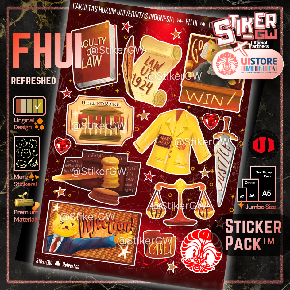 [BERIZIN RESMI] Sticker Pack FH UI - Refreshed | STIKER MAKARA FAKULTAS HUKUM UNIVERSITAS INDONESIA 