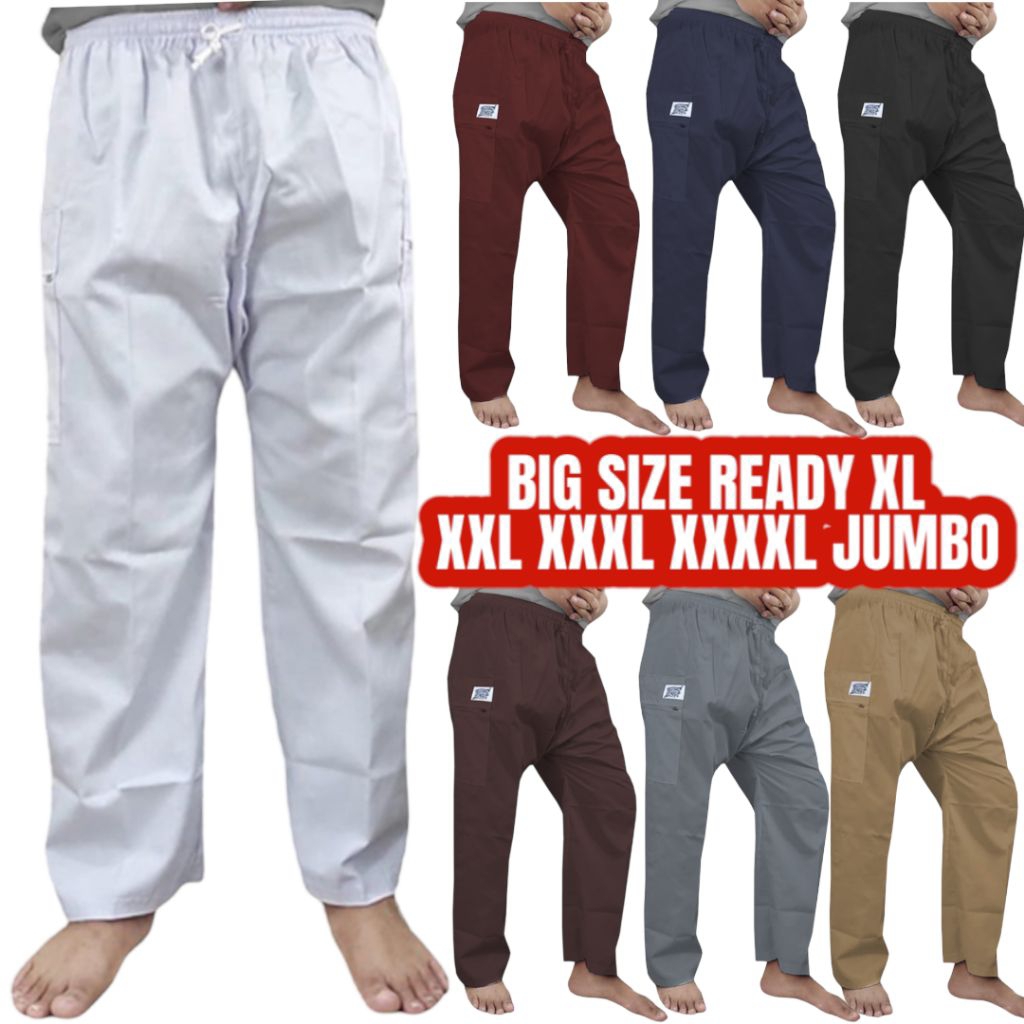 Celana Sirwal Putih Muslim Unisex Haji Umroh Big Size M L XL XXL XXXL Komprang Pangsi Bahan Katun Ad