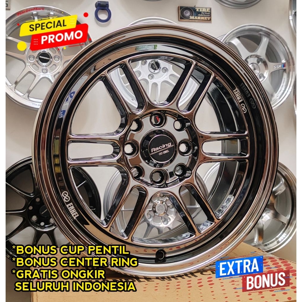 (Spesial promo) Velg mobil Enkei Rpf1 face2 black chrome (baru)