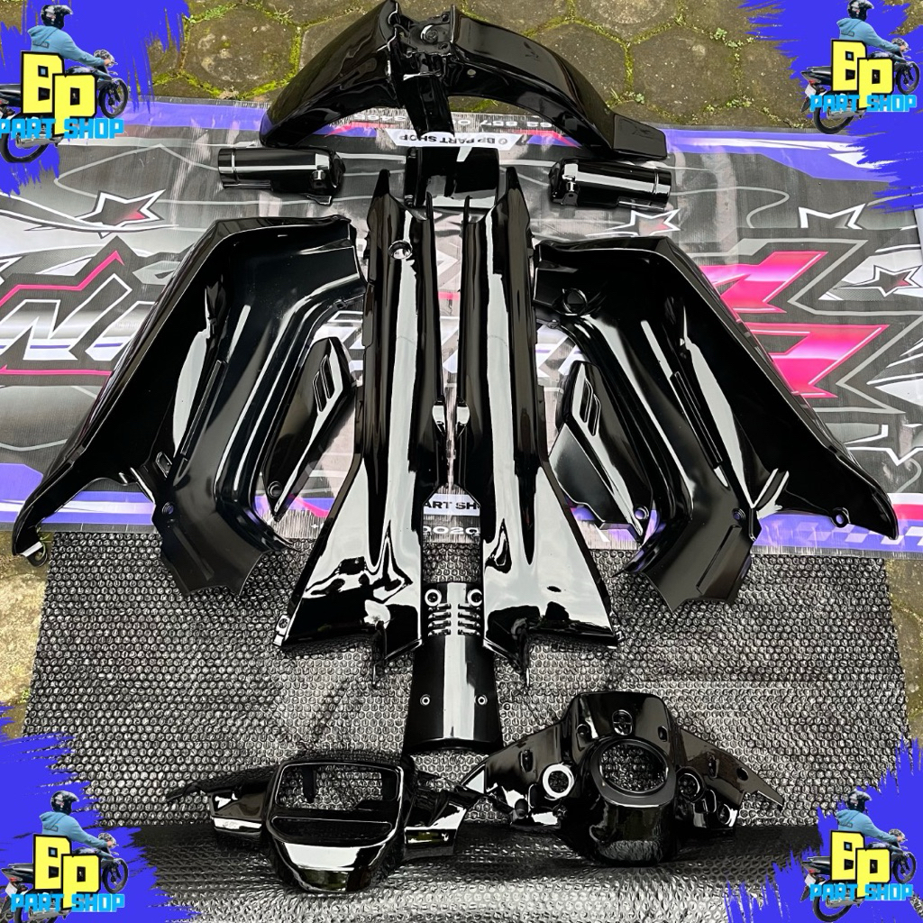 Body Set Force1 Warna Hitam Polos