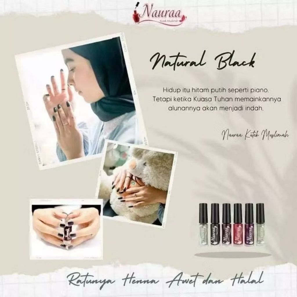 Nauraa Inai Kuku Muslimah Halal Brown Black