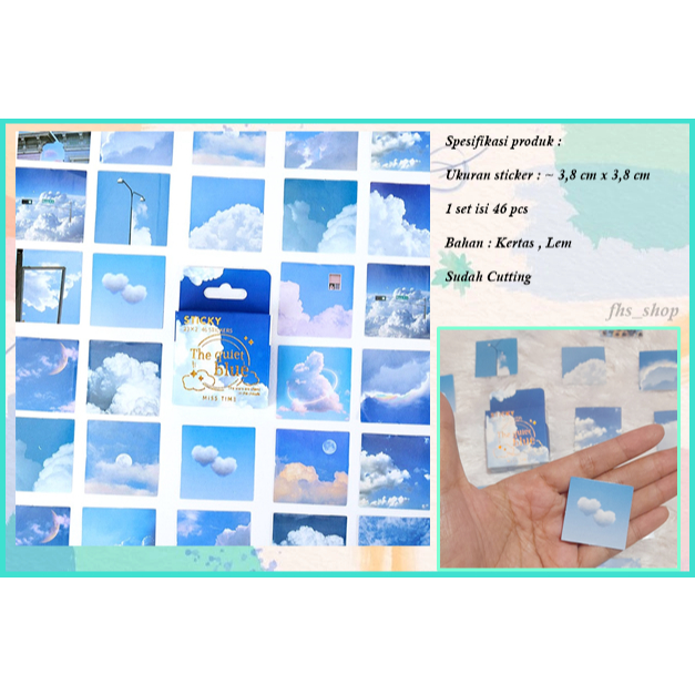 46 Pcs Stiker Awan Stiker Langit Stiker Scrapbook Stiker Aesthetic Stiker Bujo Stiker Box Set