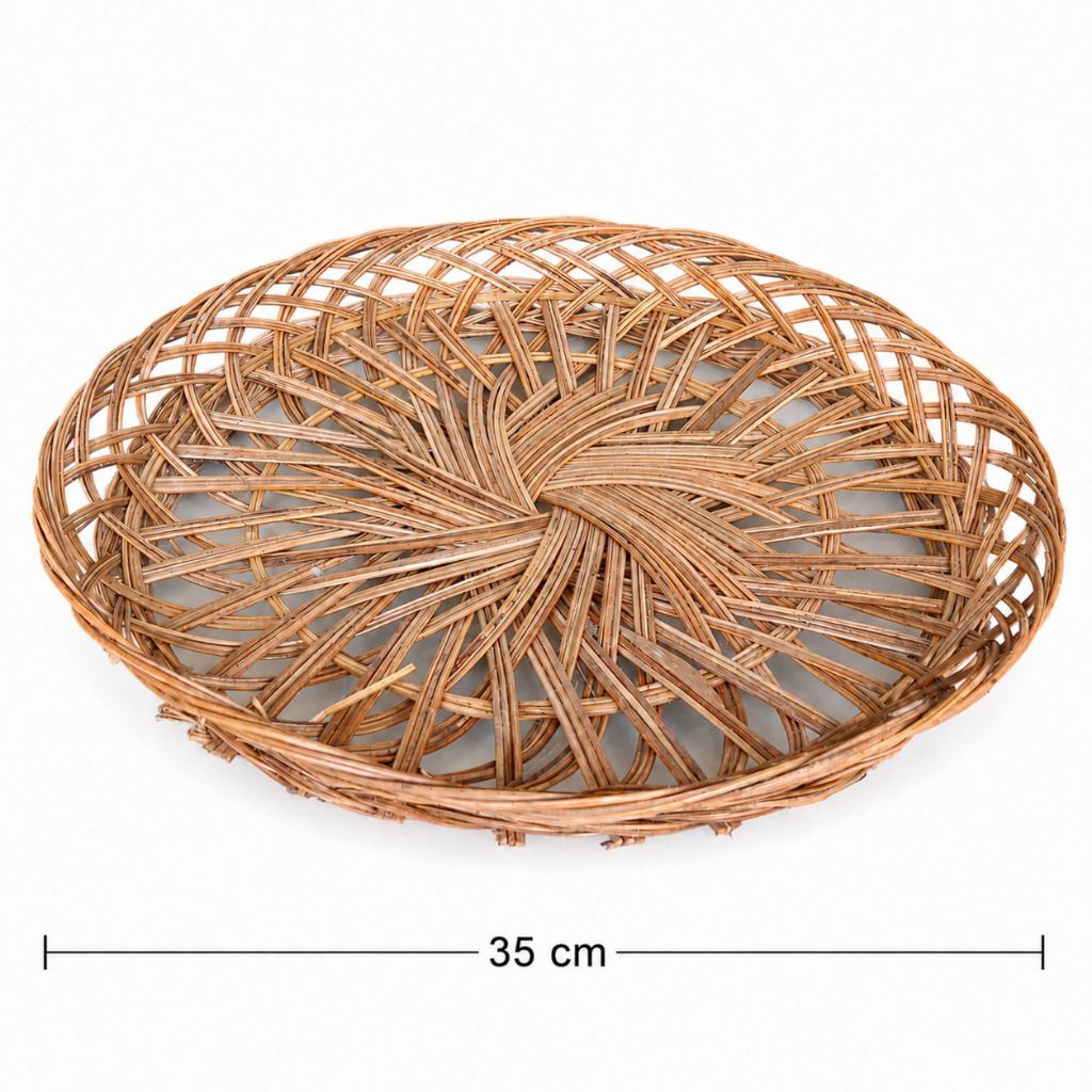 piring lidi rege 35 cm anyaman piring lidi besar piring lidi pernis piring rotan lidi