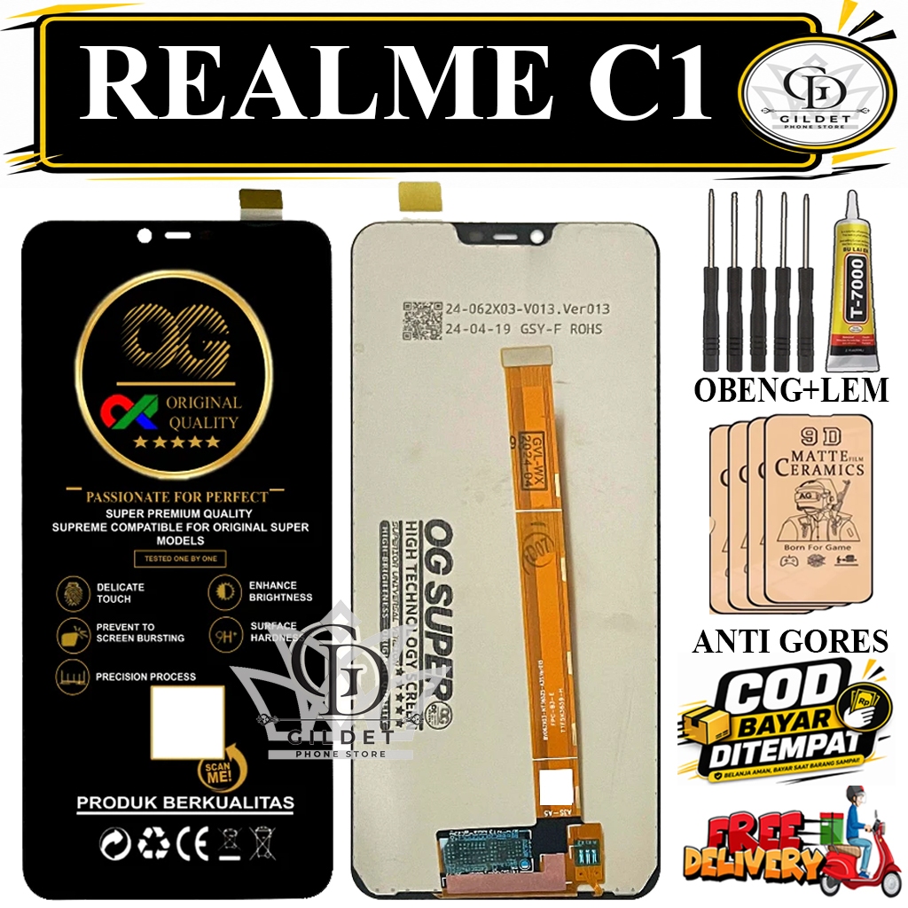 LCD REALME C1 OG Original Quality Fullset / LCD Only