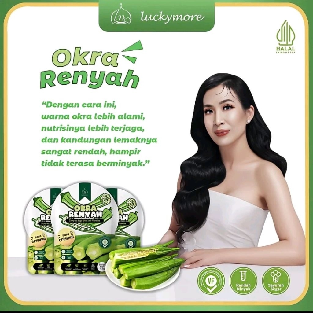 Keripik Okra Renyah 43gr HALAL Cemilan Sehat Snack Sayur Crispy Original