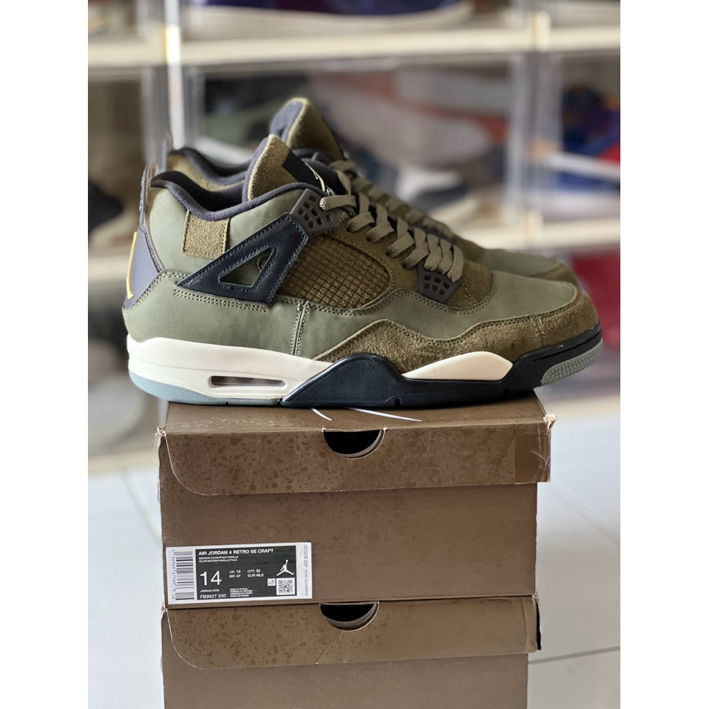 JORDAN RETRO 4 CRAFT OLIVE Sz 48,5