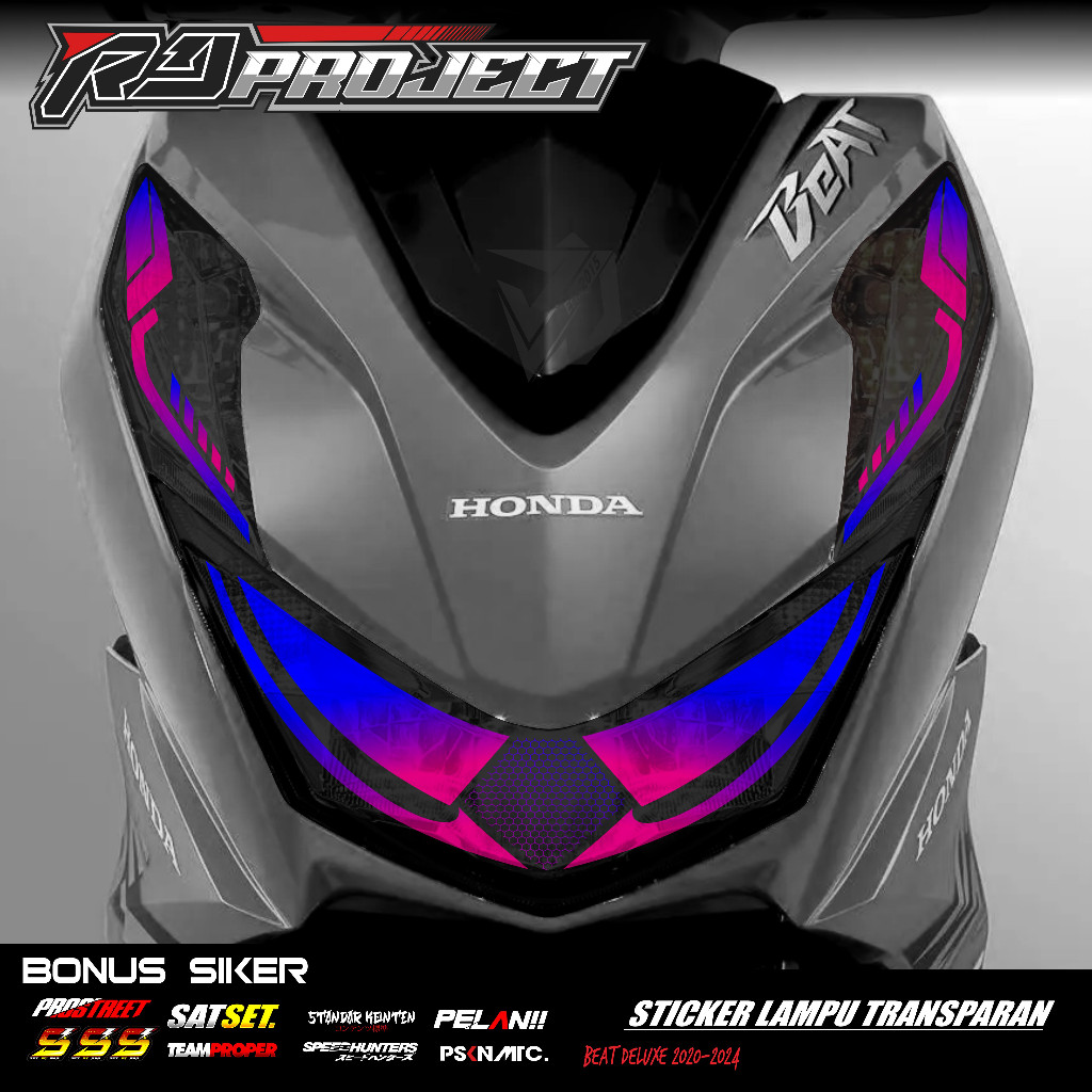 STICKER VARIASI LAMPU ALIS MOTOR BEAT DELUXE 2020 2021 2022 2023 - STICKER LAMPU ALIS DEPAN BEAT NEW