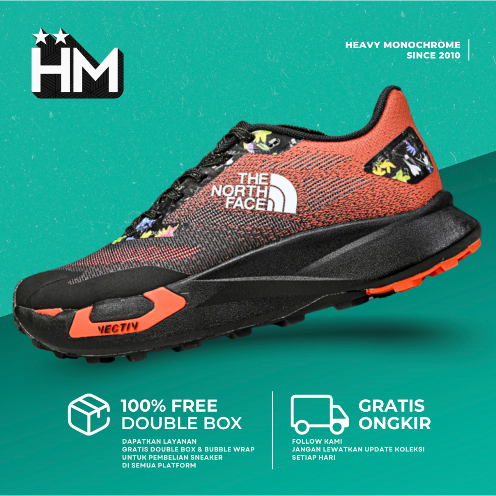 The North Face Vectiv Enduris 4 Trail Running Shoes Sneaker Black Orange NFOA8DA4GHW-090 (Size 36-45