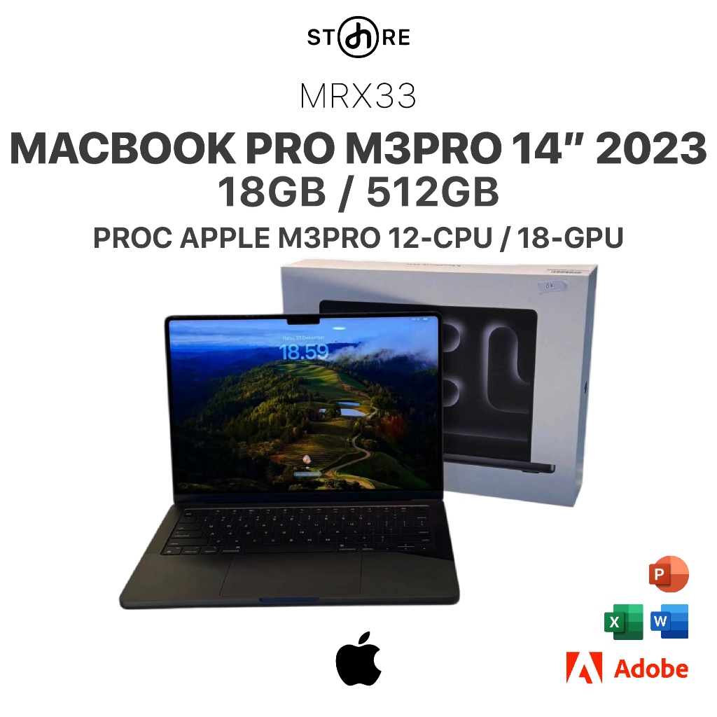 Second BNOB , Macbook Pro M3PRO 2023 , 14" , 18/512 , Space Black , MRX33