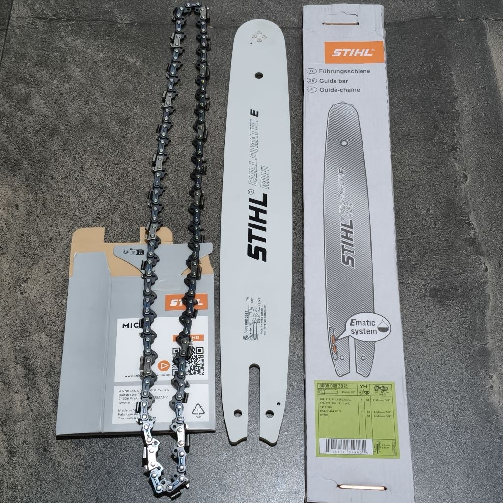Guide bar Assy chainsaw 16inch ms170 ms180/bar set dengan rantai 27T type mesin gergaji kayu ms180