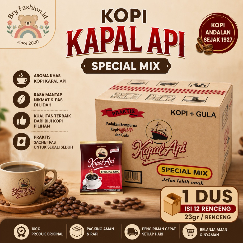 LITTLEBRY KAPAL API 1 KARTON / KOPI KAPAL API Special Mix 23gr x 12 Renceng 1 DUS