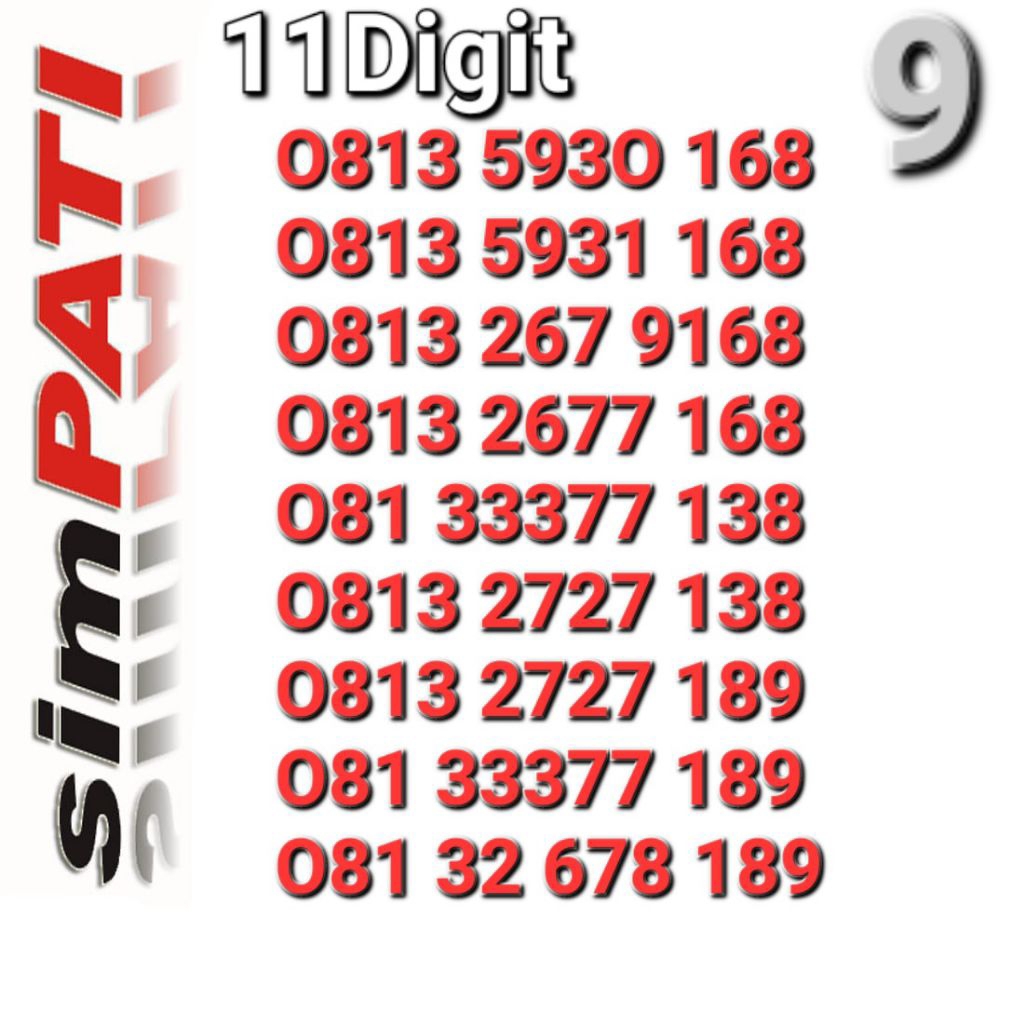 NOMOR SIMPATI 11DIGIT 7575 189 168