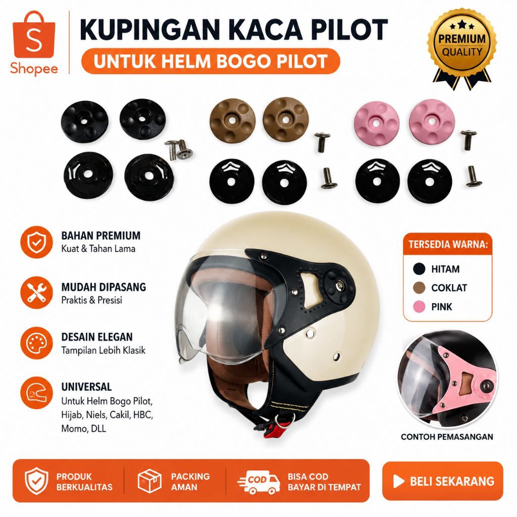 Promo Kupingan joint bold Pilot Helm Honda Scoopy + Baut / Helm Bogo Pilot / Helm Cakil / Helm Momo 