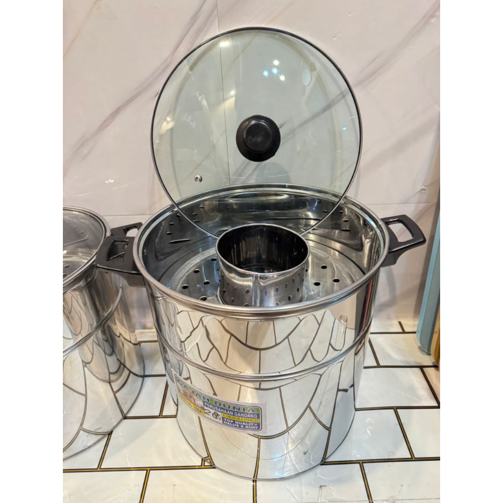 Dandang Bakso  - Tutup Kaca, Stainless, Tahan Lama