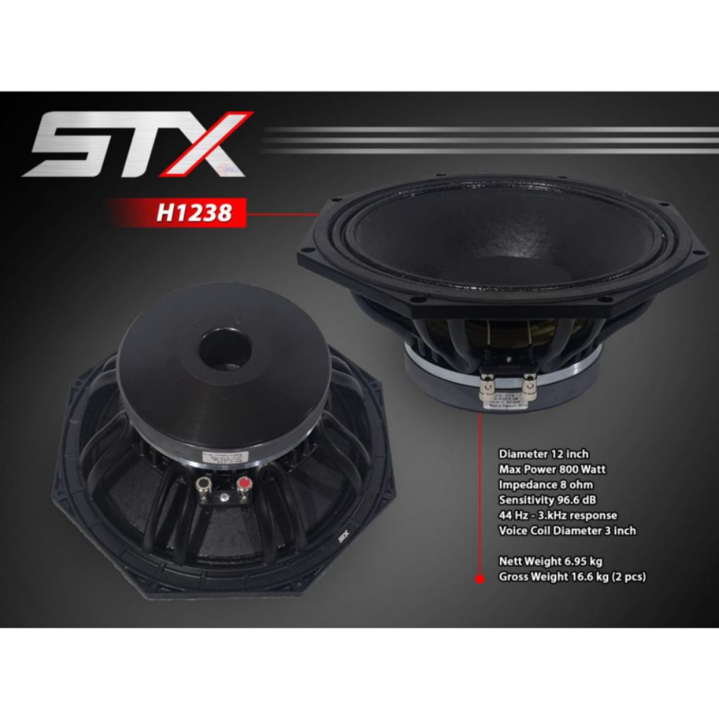Speaker 12 inch STX H1238 Original Speaker STX 12" H1238 Original STX H-1238