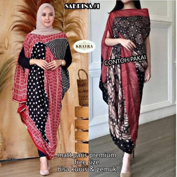 Kaftan Sabrina Dress Batik Kaftan Paris Ori Solo / Sabrina Kombinasi Dress Batik Paris Ori Solo