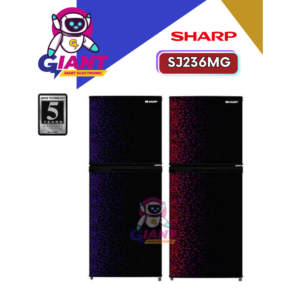 KULKAS 2 PINTU SHARP SJ236MG-GB/SJ236MG-GR / SJ-236MG-GB/SJ-236MG-GR BIG FREEZER