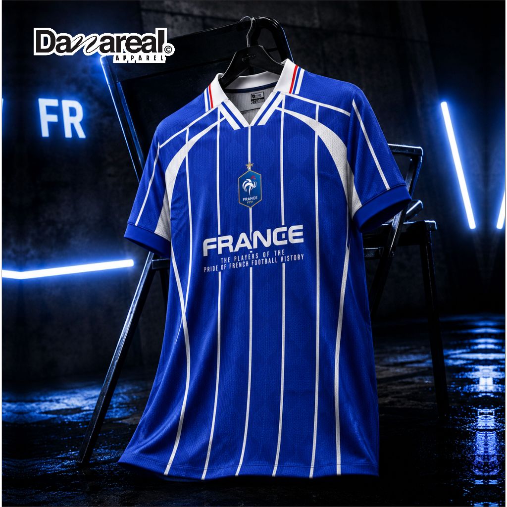 Jersey Negara Francis France Vintage Fantasy Premium / Jersey Retro Prancis Vintage