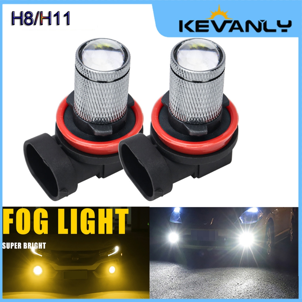 KEVANLY Lampu Kabut Mobil LED Laser Mini Projie Foglamp H11 H8 H16JP 2Buah Putih Kuning Universal Av