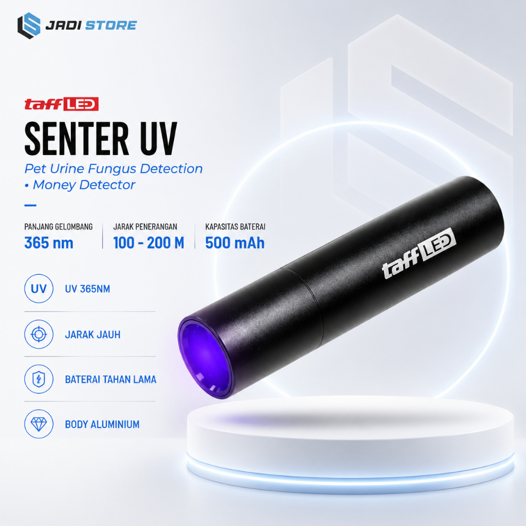 TAFFLED Senter UV Ultraviolet Mini Flashlight Money Detector 365nm S11-Z Alat Deteksi Uang Palsu Cek