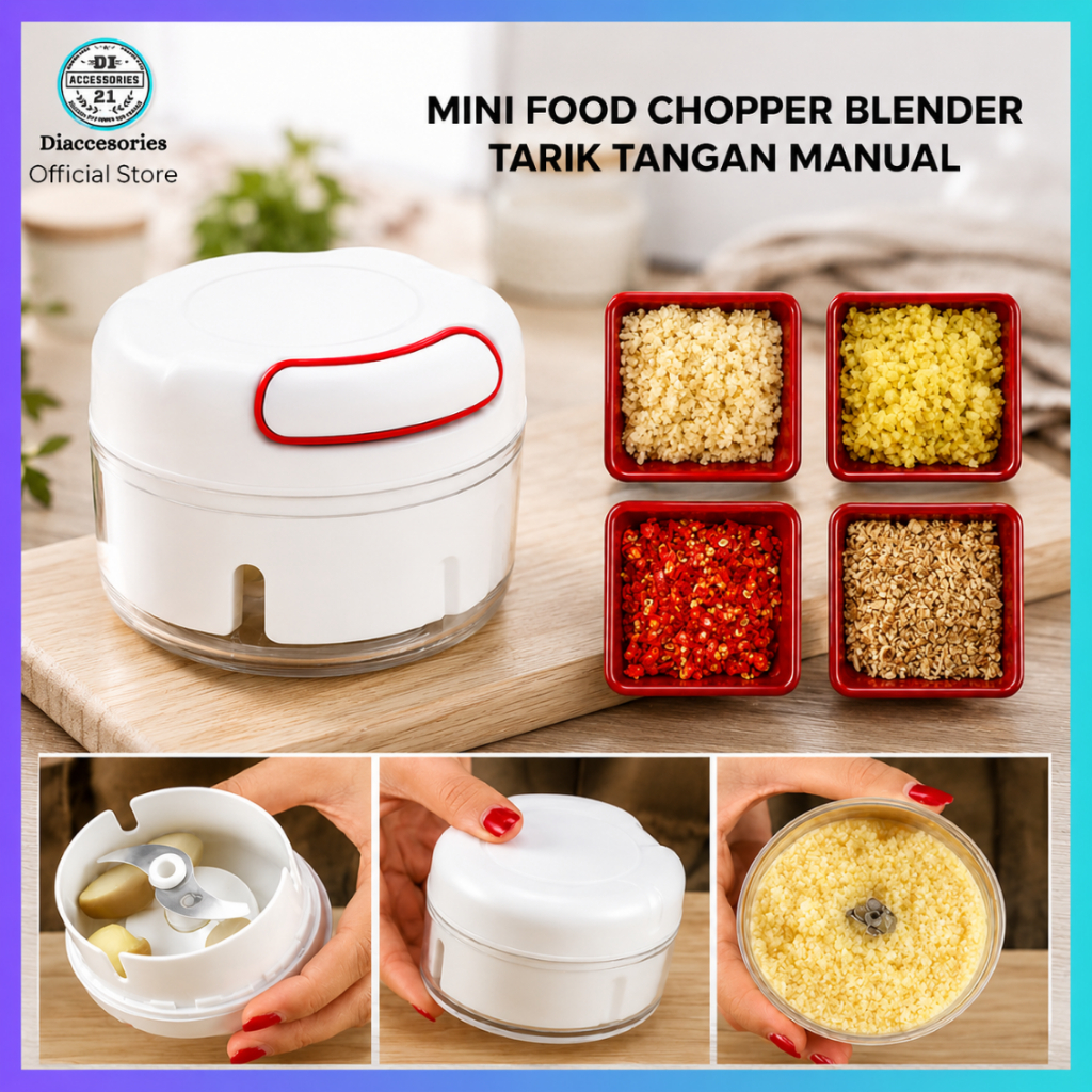 Blender Manual Mini Tangan Chopper Sayur Bumbu Dapur Tanpa Listrik Berkualitas