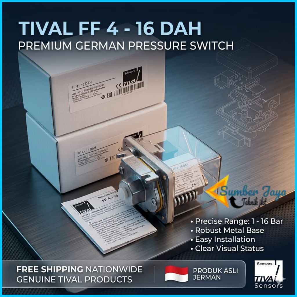 Tival Pressure Switch FF 4-16 DAH, Tival 16Bar, Tival 4-16 dah