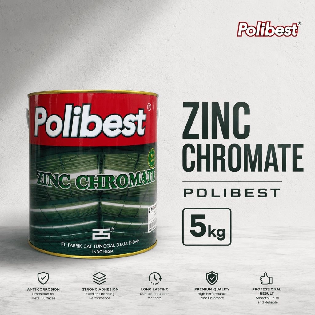 Polibest Zinc Chromate, Cat Dasar Anti Karat Kemasan 5 KG