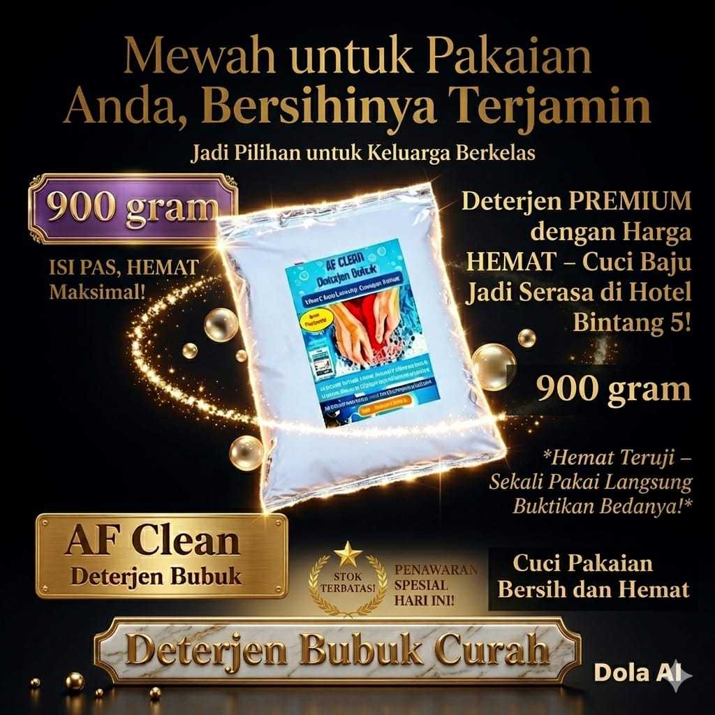 AF Clean Deterjen BUBUK ULTRA Powder 900gram - Deterjen Bubuk Curah 900gram Murah Deterjen matic