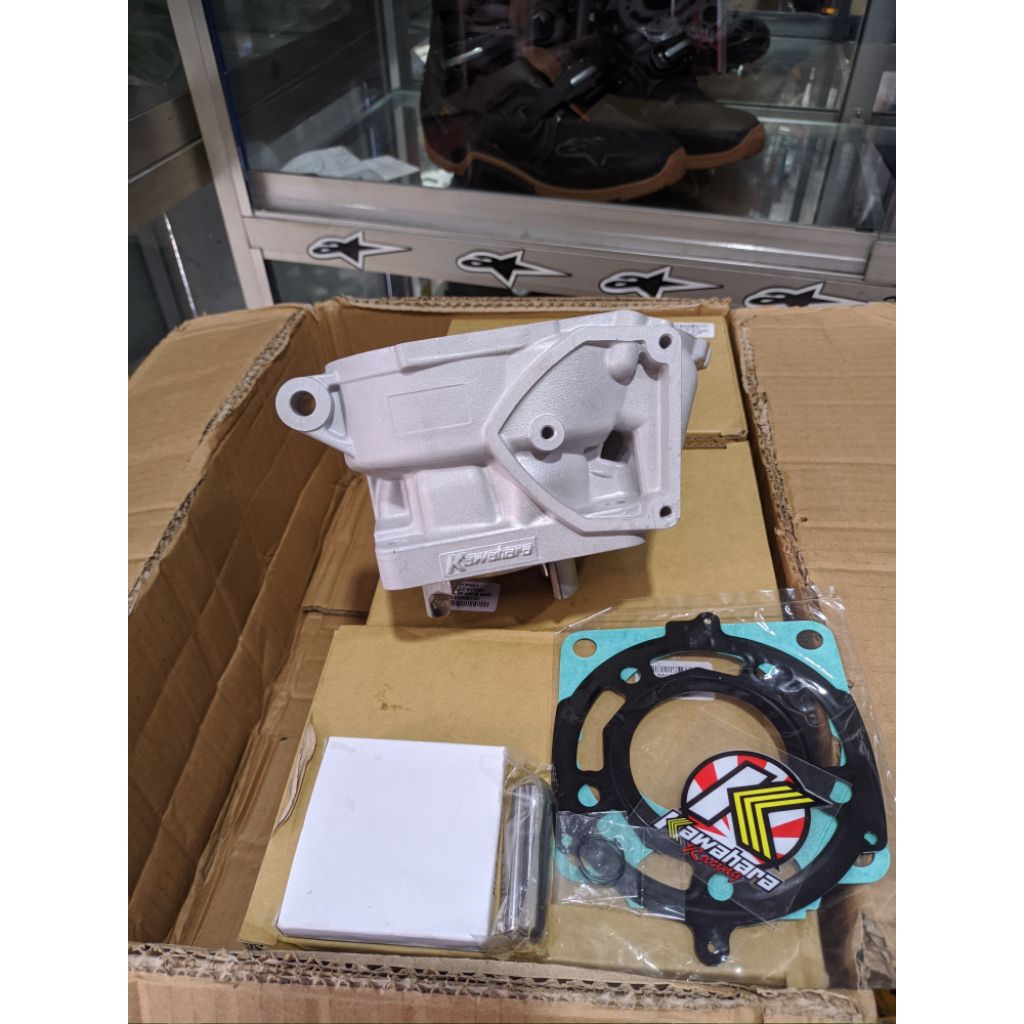READY BLOK CYLINDER BLOK CERAMIC KERAMIK NINJA R RR SS 63 MM SET SIAP PASANG BOSKU
