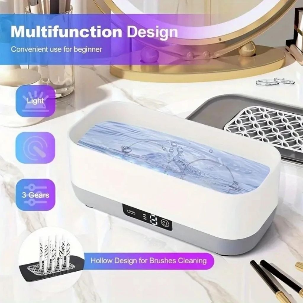 IQ mini ultrasonic cleaning box mesin cuci kacamata alat pembersih perhiasan jam tangan cincin kalun