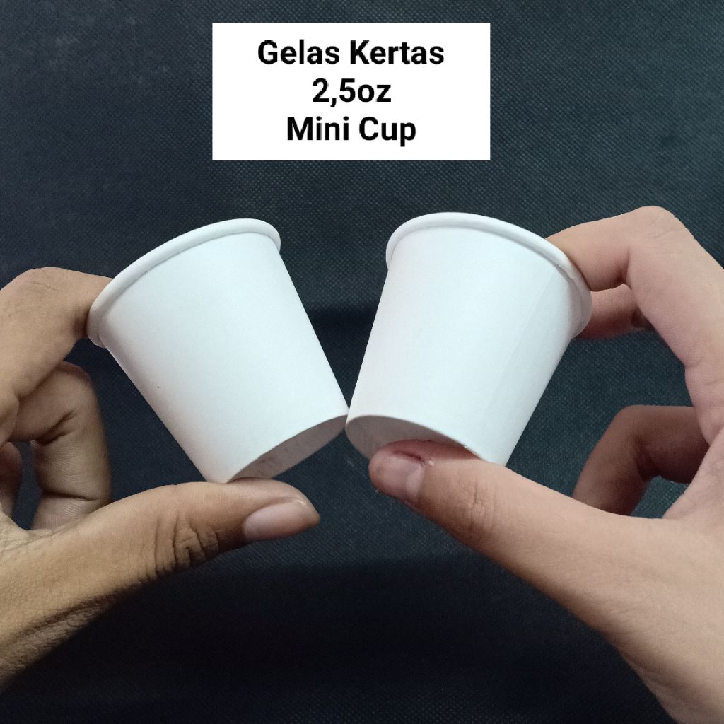 Hot Paper Cup - Gelas Kertas 2,5oz (60ML) Tanpa Tutup - Warna Putih - Gelas Polos 1 pack50pcs