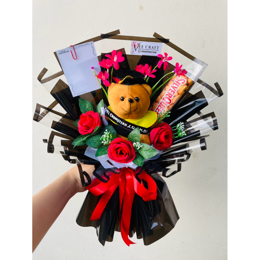 BUKET BONEKA WISUDA/BUKET GRADUATION/BUKET BONEKA BERUANG FREE TULIS NAMA