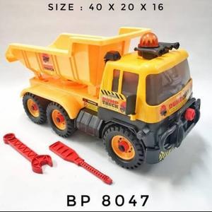 mainan DIY truk besar jumbo construction dump truck besar jumbo excavator beko crane molen mixer tan