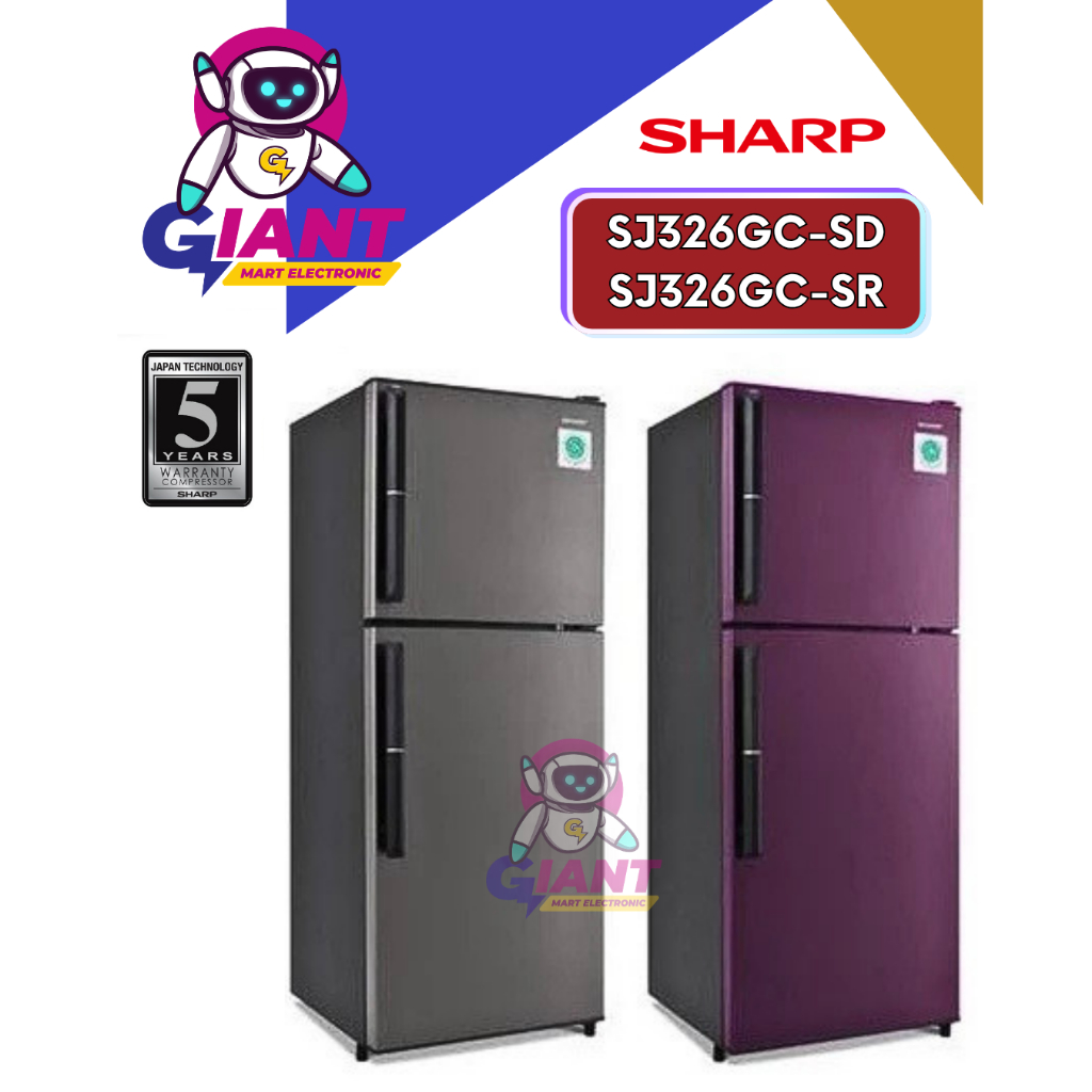 KULKAS 2 PINTU SHARP SJ326GC-SD/SJ326GC-SR / SJ-326GC-SD/SJ-326GC-SR 256 LITER