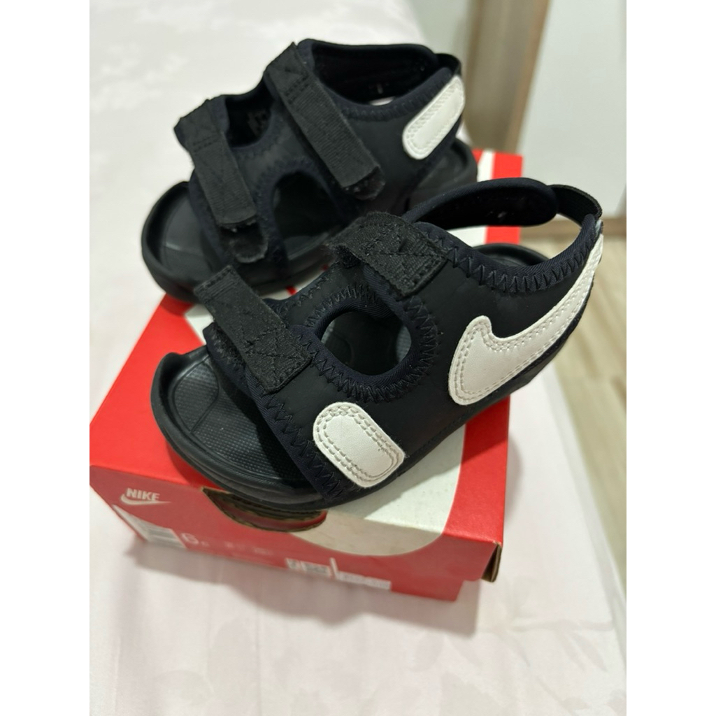 SANDAL ANAK NIKE SUNRAY ADJUST 6 (TD) BLACK UK 12CM ORI YA INC BOX. PRELOVED