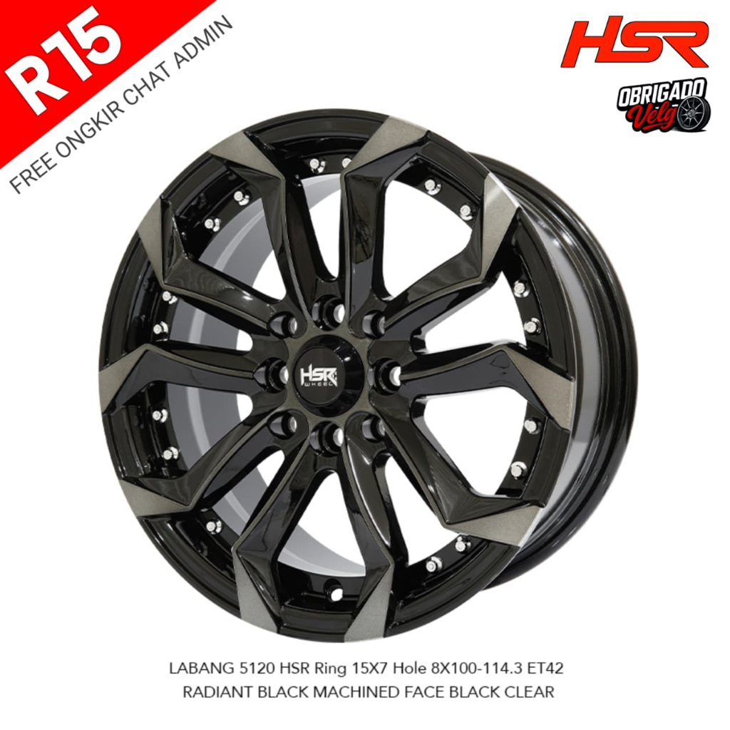 VELG LABANG HSR R15 / LABANG 5120 HSR R15X7 H8X100-114,3 ET42 RBMF/BC