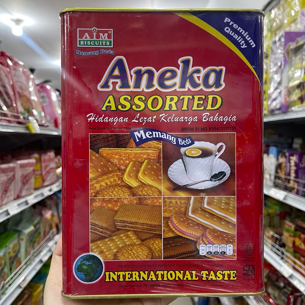 AIM BISCUITS ANEKA ASSORTED 1000g / biskuit kaleng / snack wafer kue