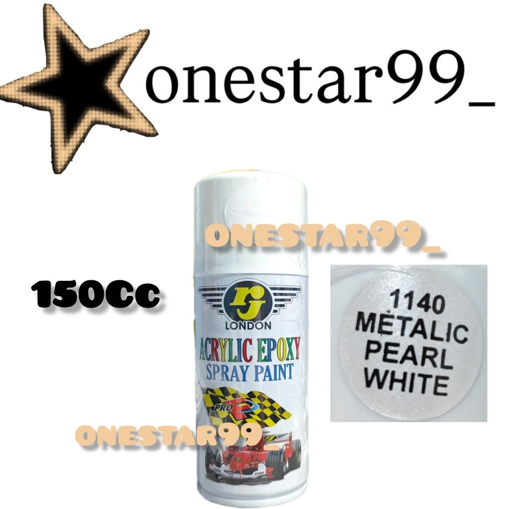 Pilok Pilox Pylox Cat Rj Metalic Pearl White 1140 Putih Mutiara Glossy Mengkilap London Spray Paint 