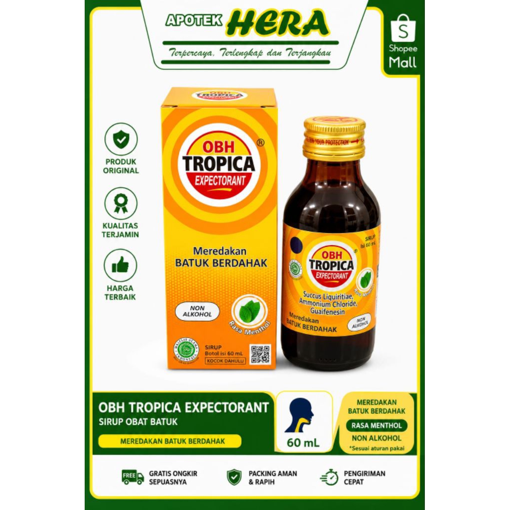 OBH Tropica Expectorant 60ml Untuk Meredakan Batuk Berdahak