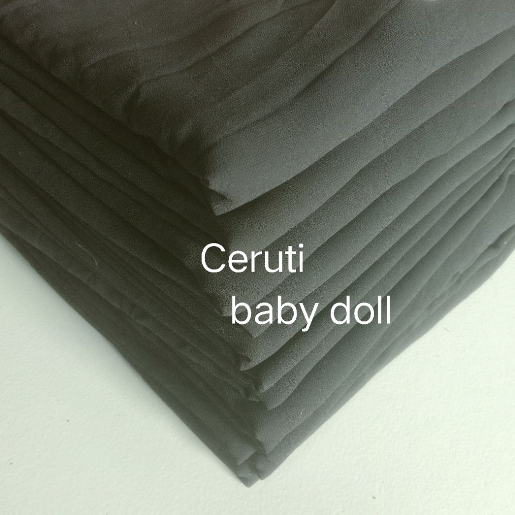 kain Ceruti baby doll potongan, warna hitam