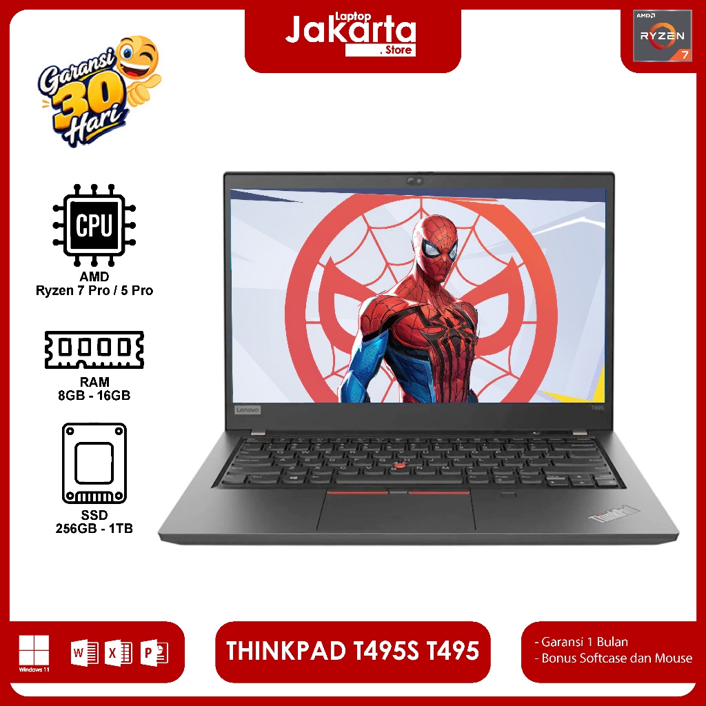 LENOVO THINKPAD T495 T495S RYZEN 7 | 5 RAM 16GB SSD MURAH BERGARANSI