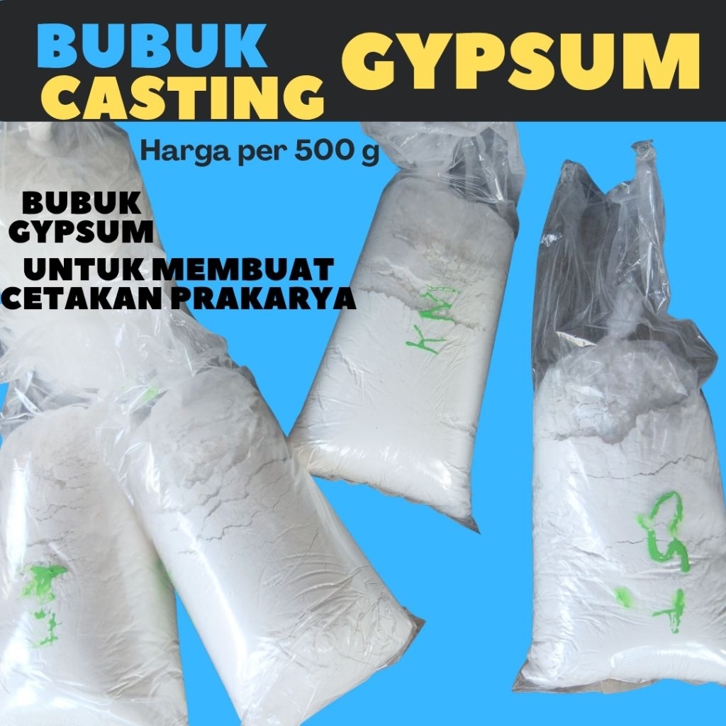 Bubuk Gypsum Casting Bahan Cetakan Gypsum Prakarya