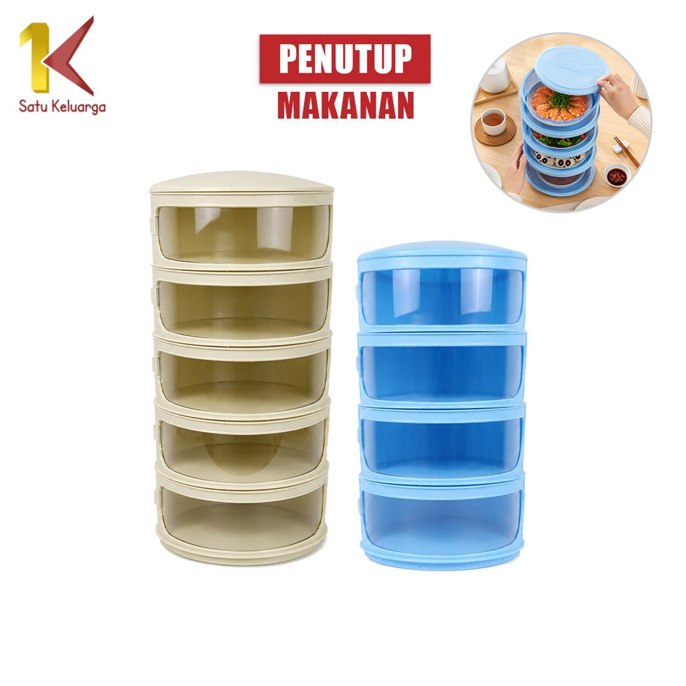 Satu Keluarga Tudung Saji Susun Bertingkat C418 Penutup Makanan Hangat Anti Debu Food Cover
