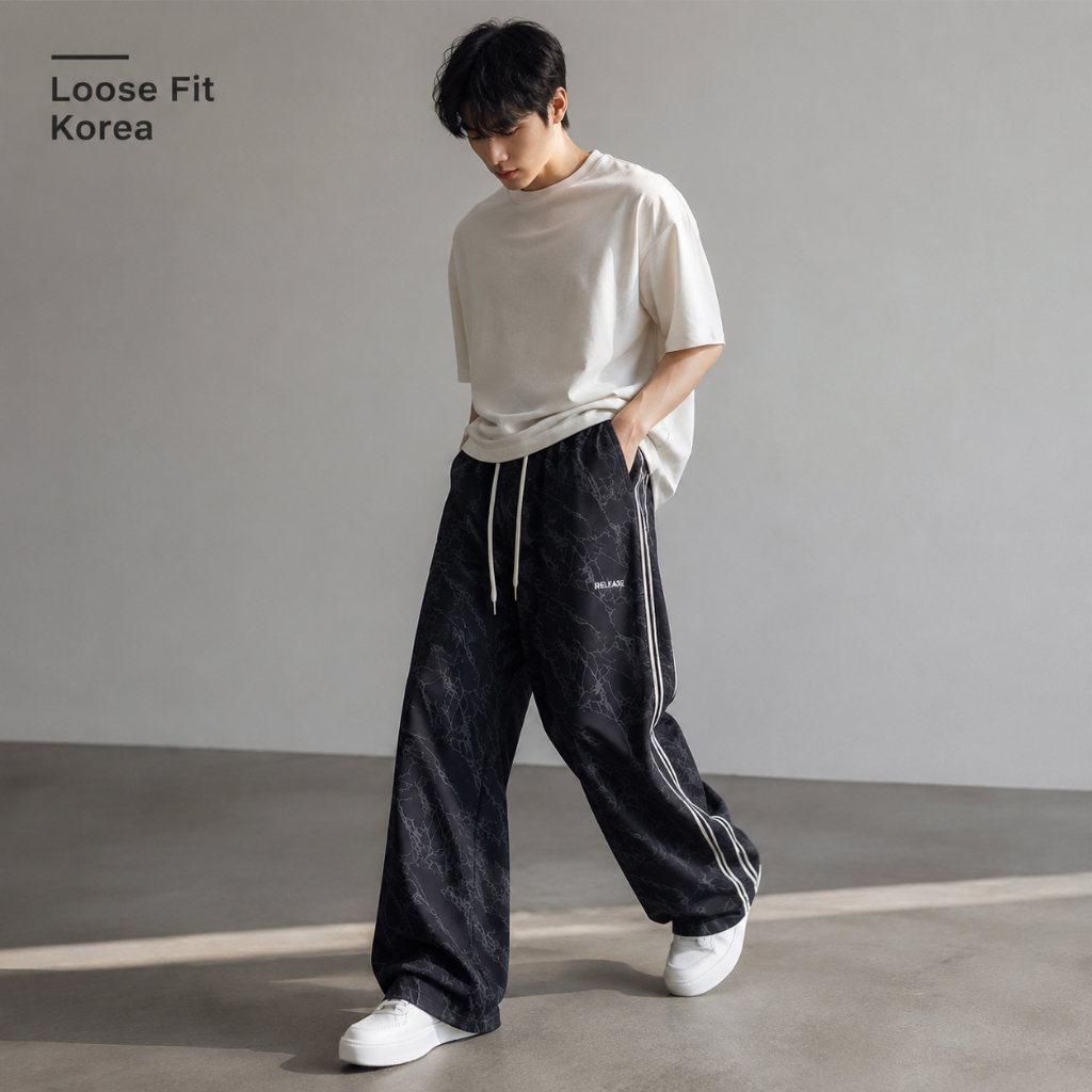 Celana corduroy pria y2k Straight pants Celana lurus slim pria |Celana Pink&Hitam style korea pria
