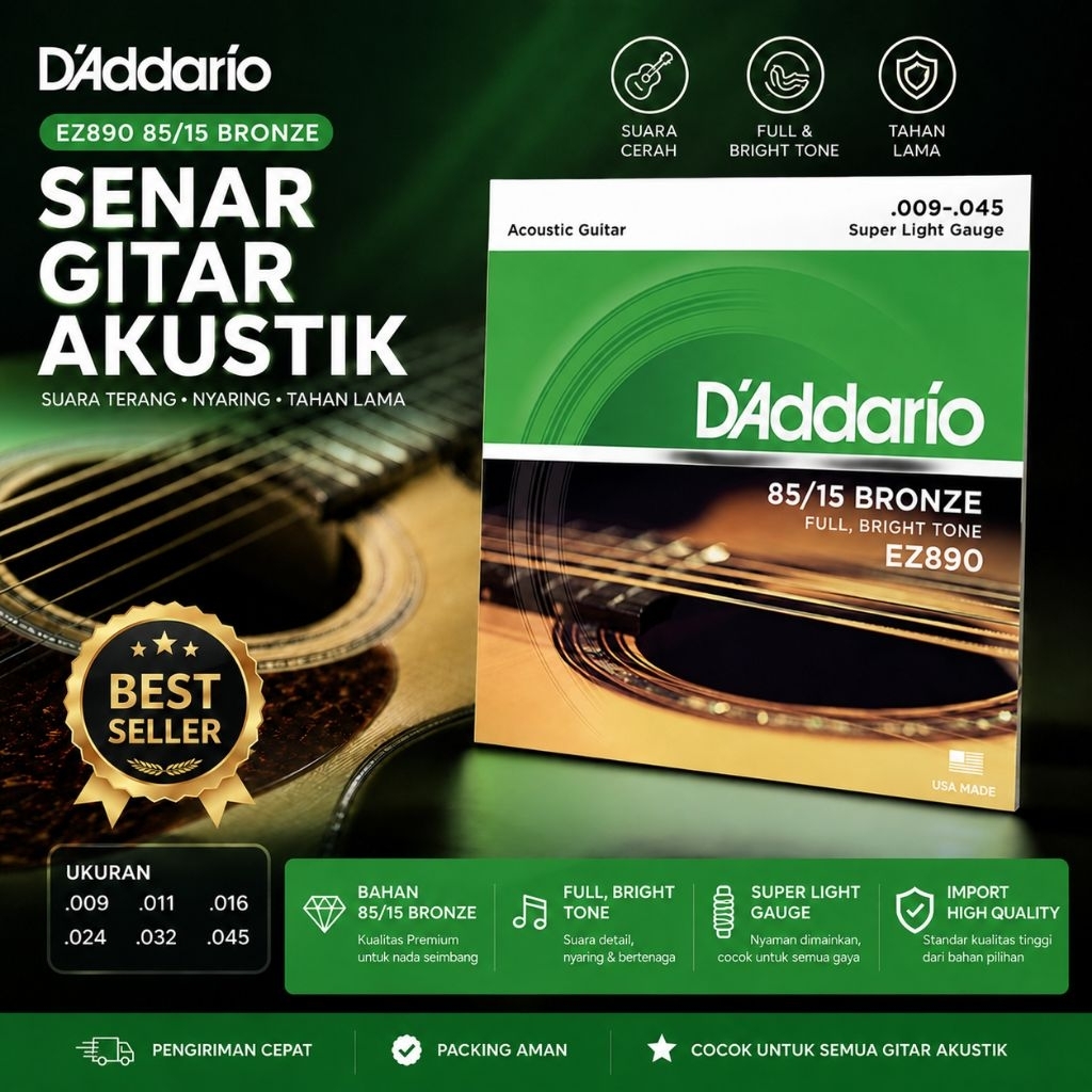 Senar Gitar Akustik D'Addario EZ890 Import